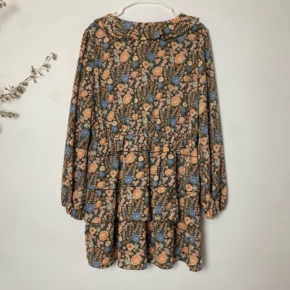 CITY STUDIO Womans Ruffle V neck  Multicolor Dress Tiered Ruffle Long Sleeve XXL - Picture 8 of 16